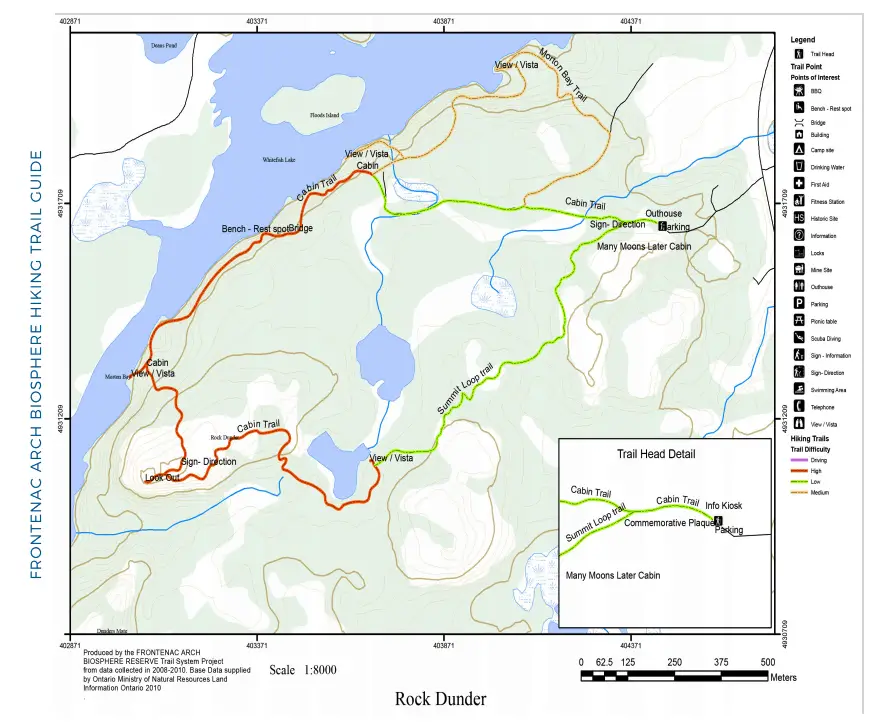 Rock Dunder hiking trails map